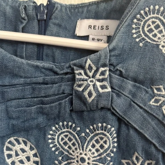 Reiss Denim Broderie Dress - Picture 5 of 7